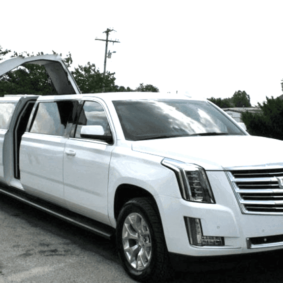 White Cadillac Escalade stretch limousine
